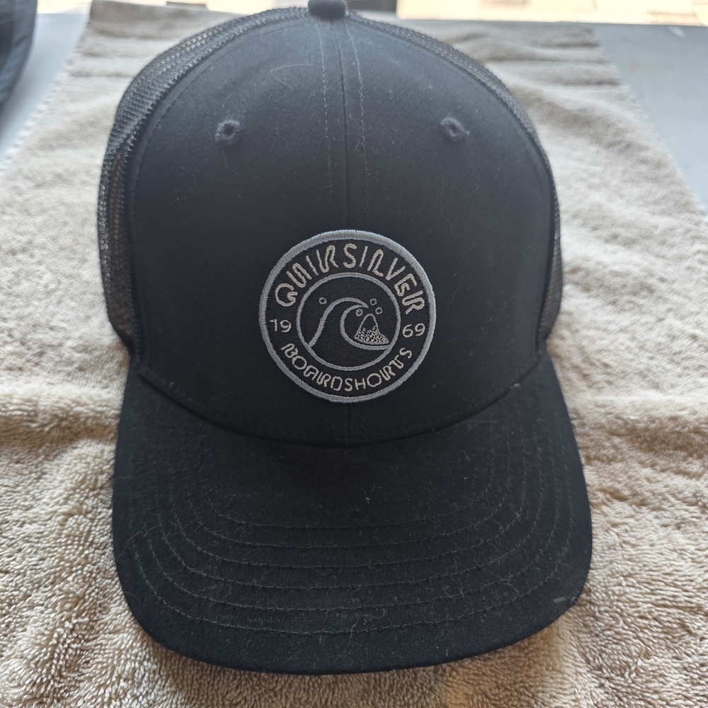 Quiksilver Black Mesh Logo Trucker Hat